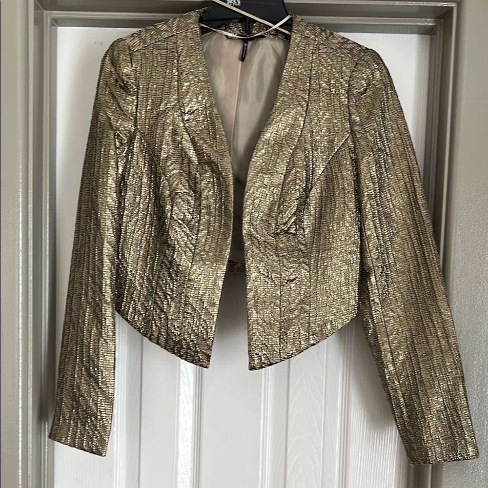 French connection Gold Metallic Women's Jacket